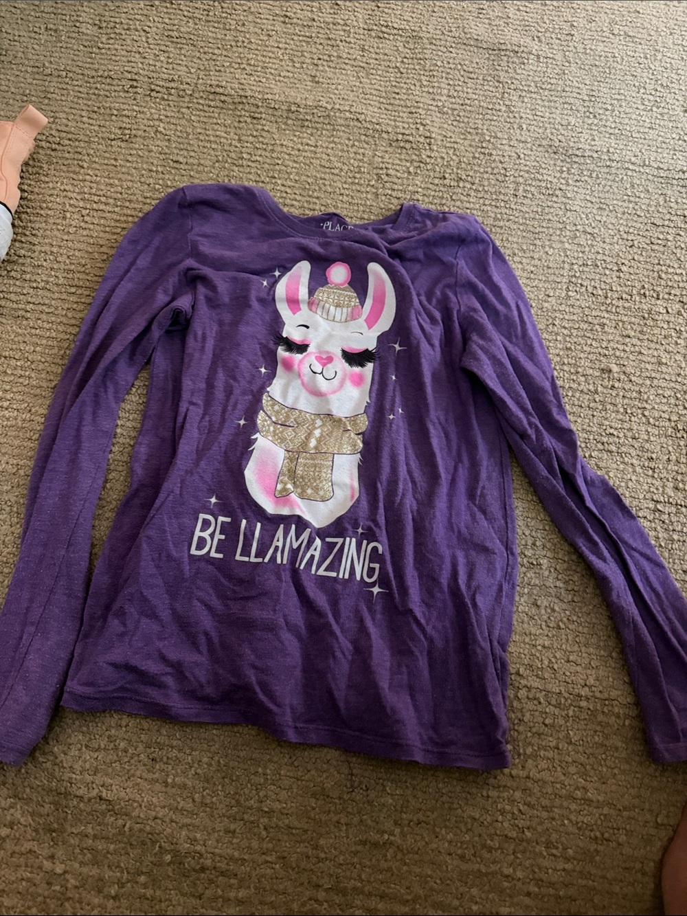 The Children's Place Purple Llama 'Be Llamazing' Graphic Long Sleeve Tee